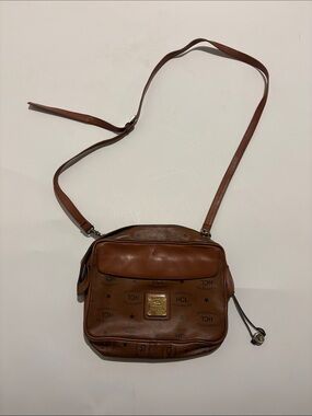HCL Germany Vintage Brown Leather Crossbody Shoulder Bag